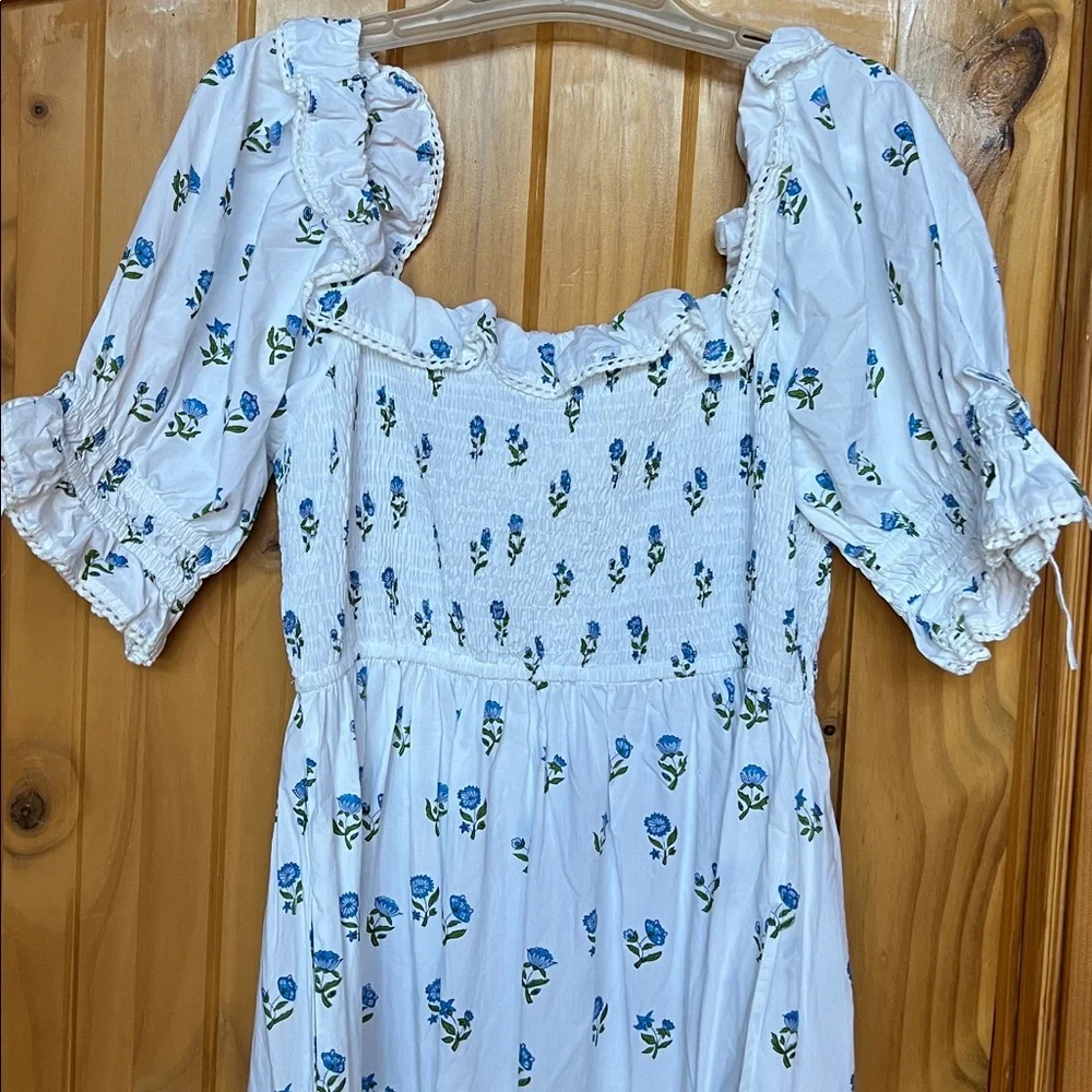 NWOT pink city prints Meryl dress in cobalt - Picture 4 of 13